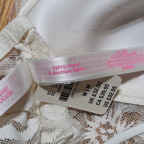 🧡 PINK Victoria's Secret Lightly Lined Bralette in Lacy White - Picture 4 of 4